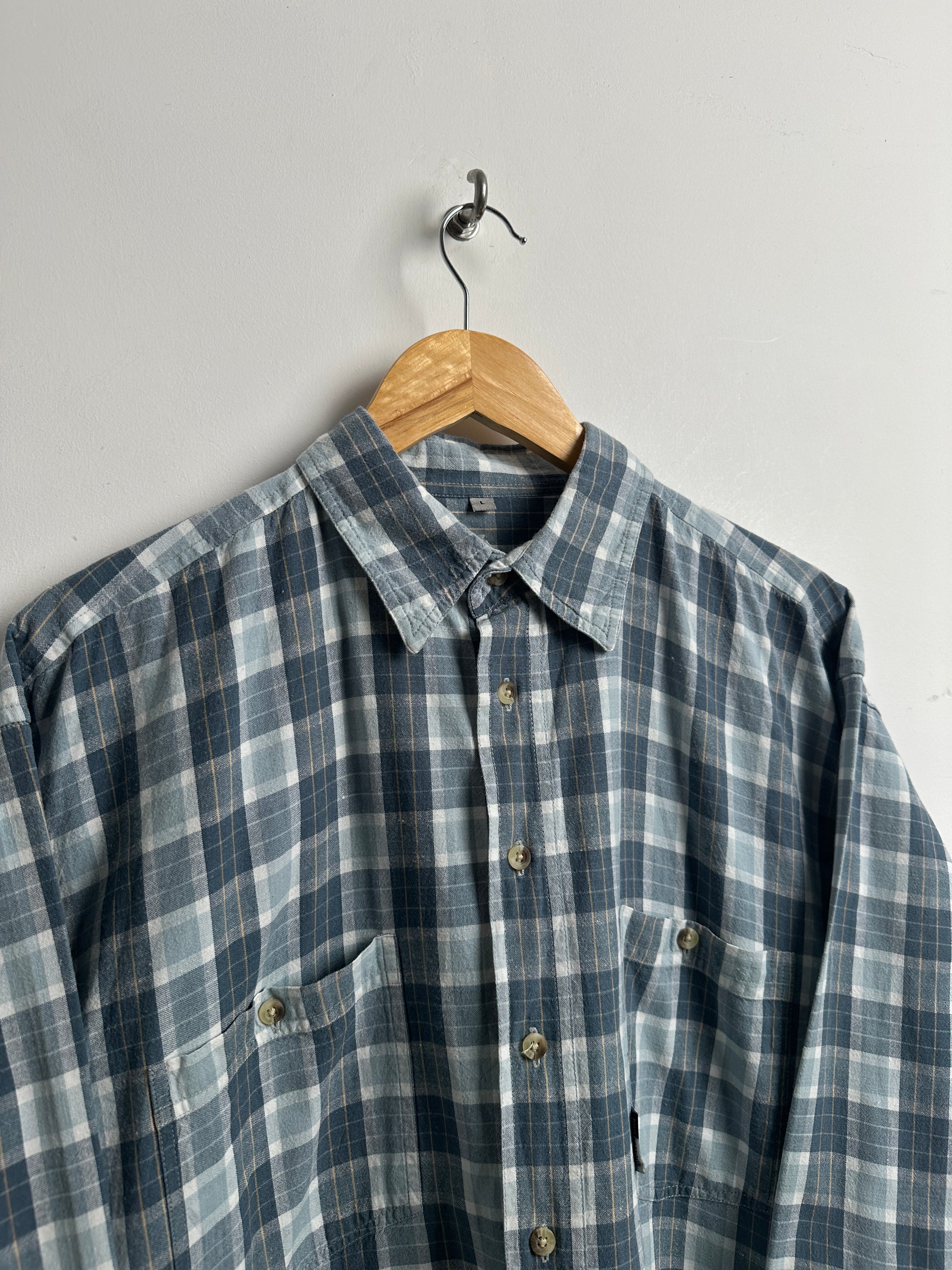 Checked flannel shirt in blue