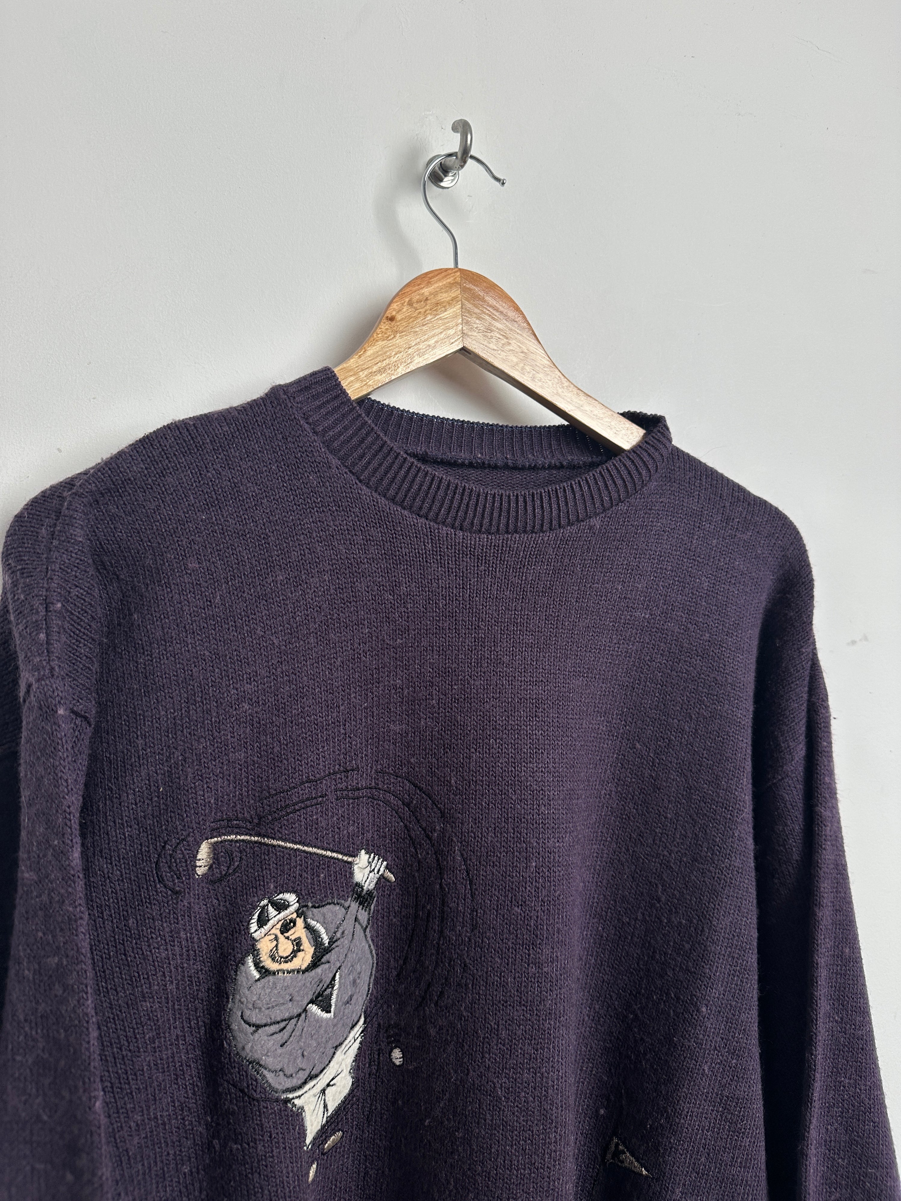 Vintage golf knitwear in purple