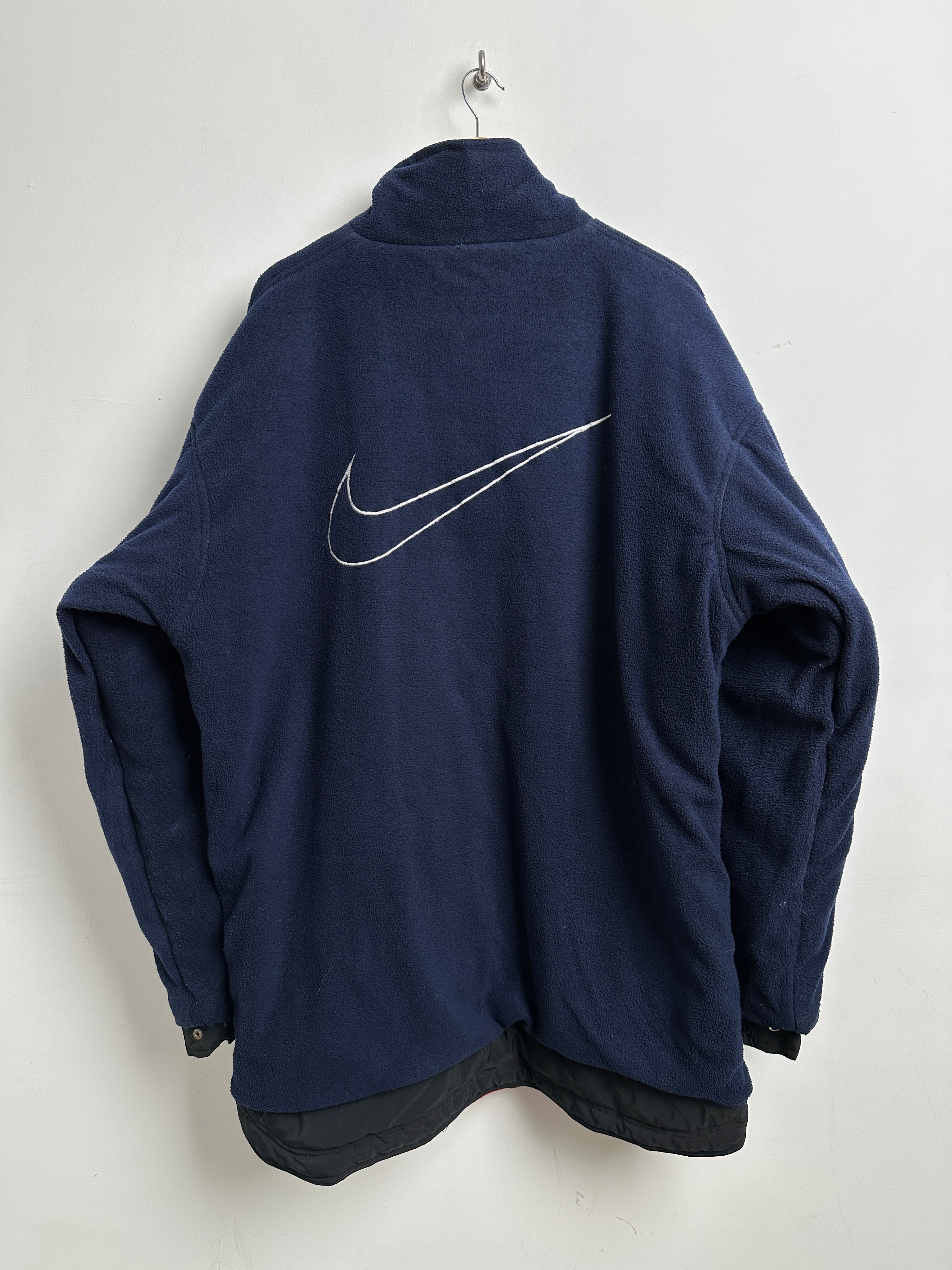 NIKE reversible jacket red and black/ blue fleece