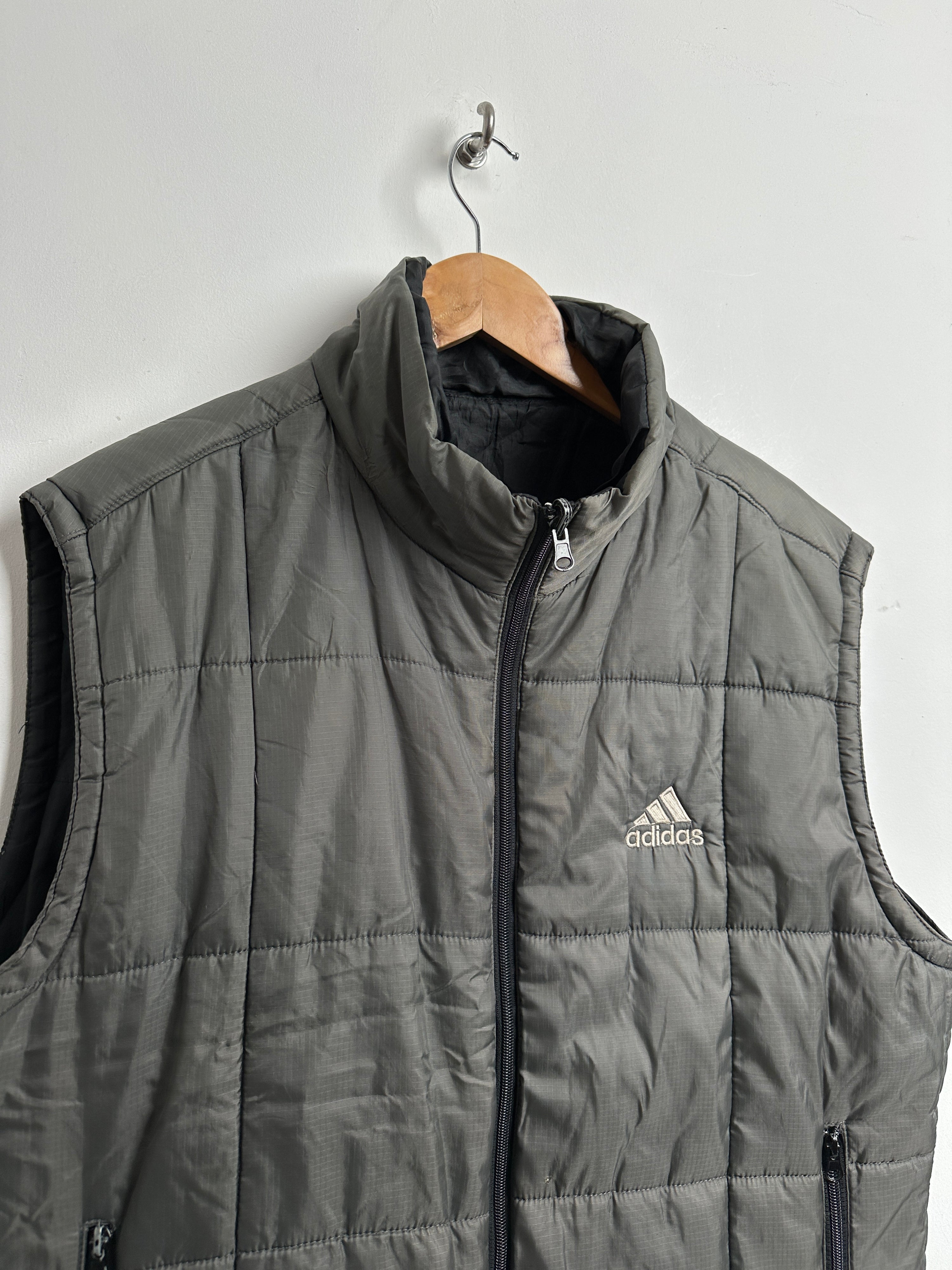 adidas green puffer vest