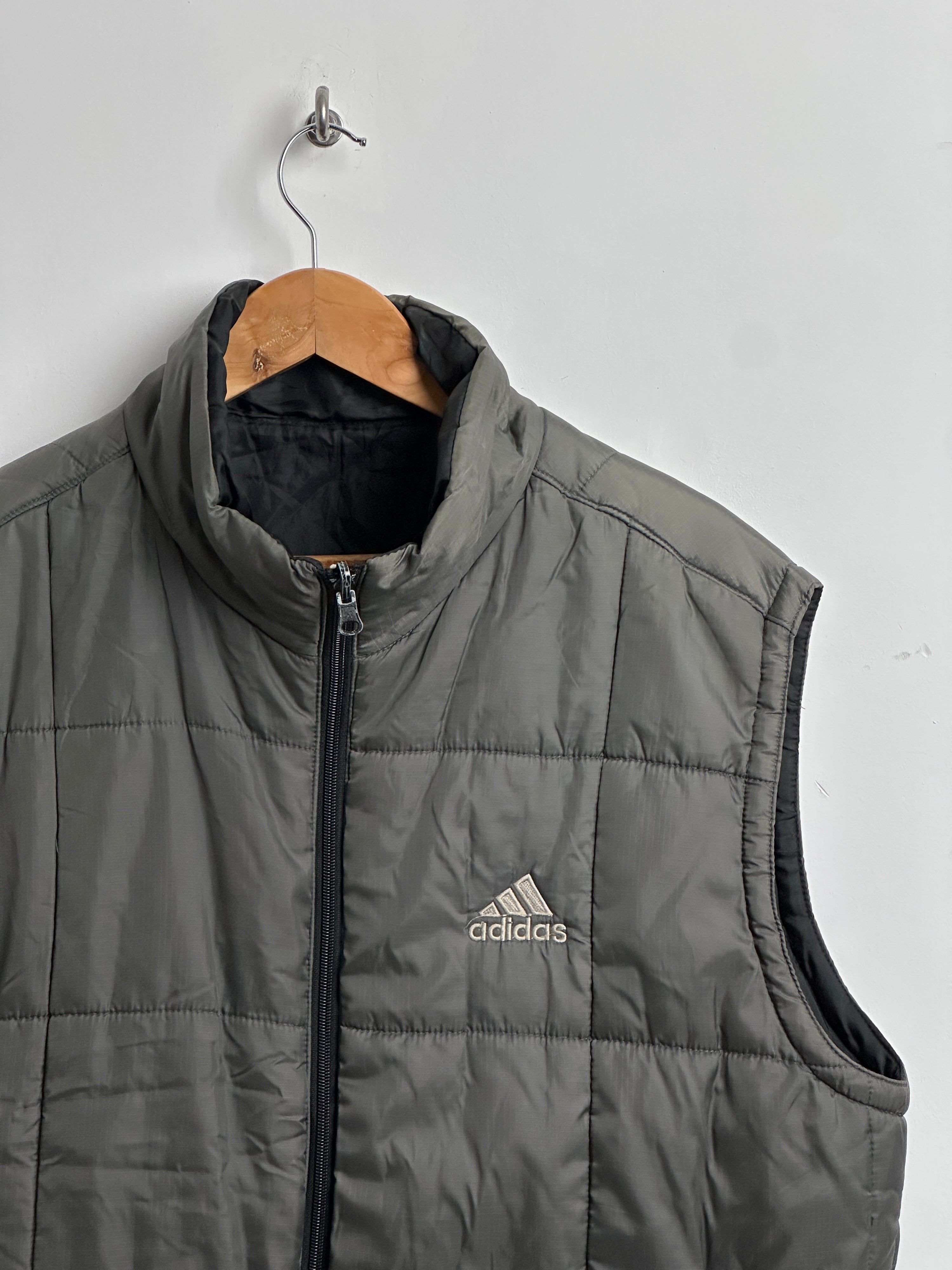 adidas green puffer vest