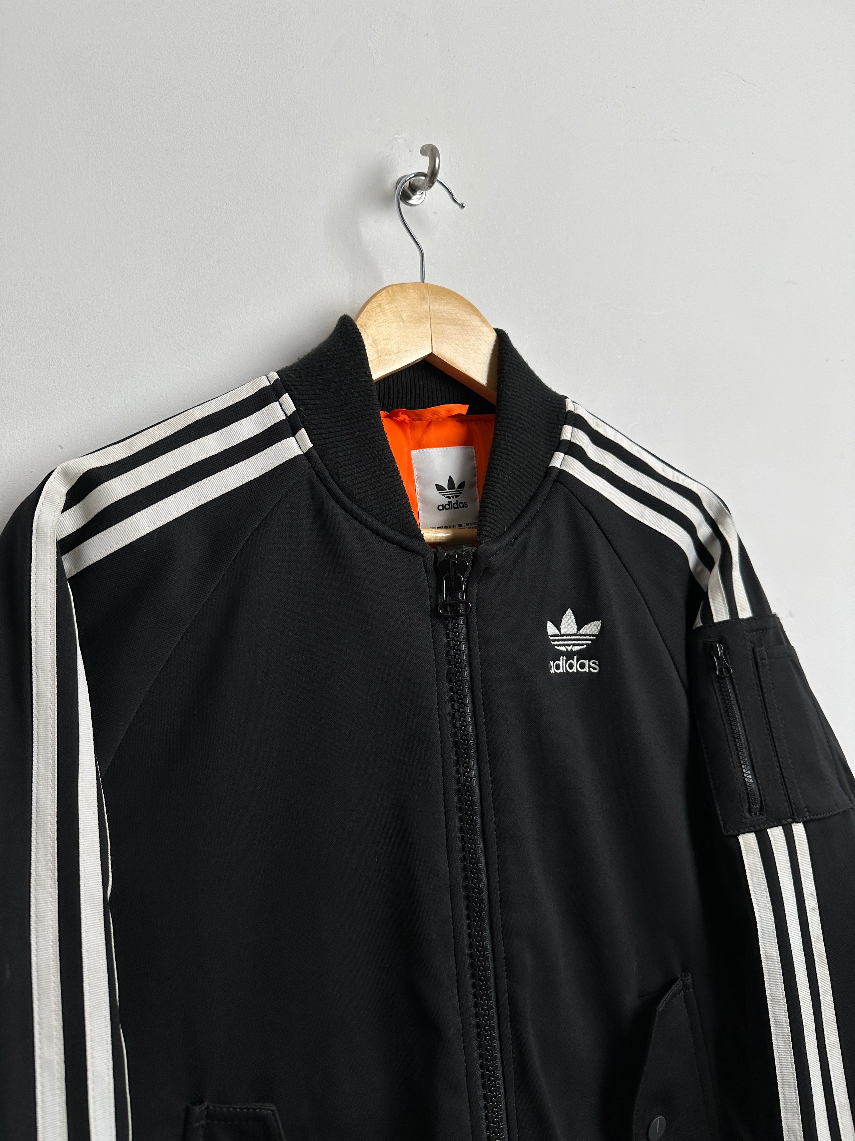 ADIDAS puffer zip up jacket black and white