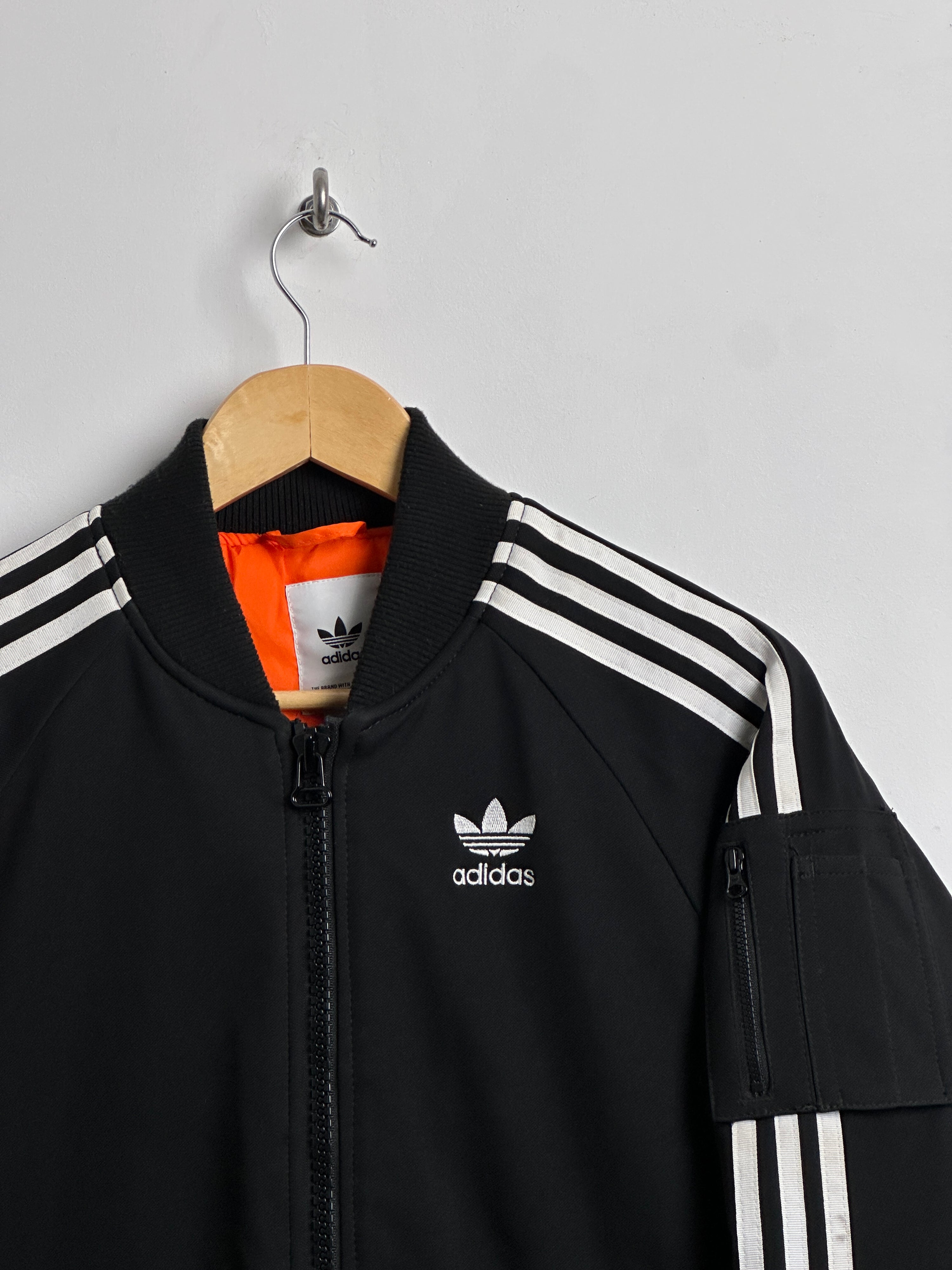 ADIDAS puffer zip up jacket black and white