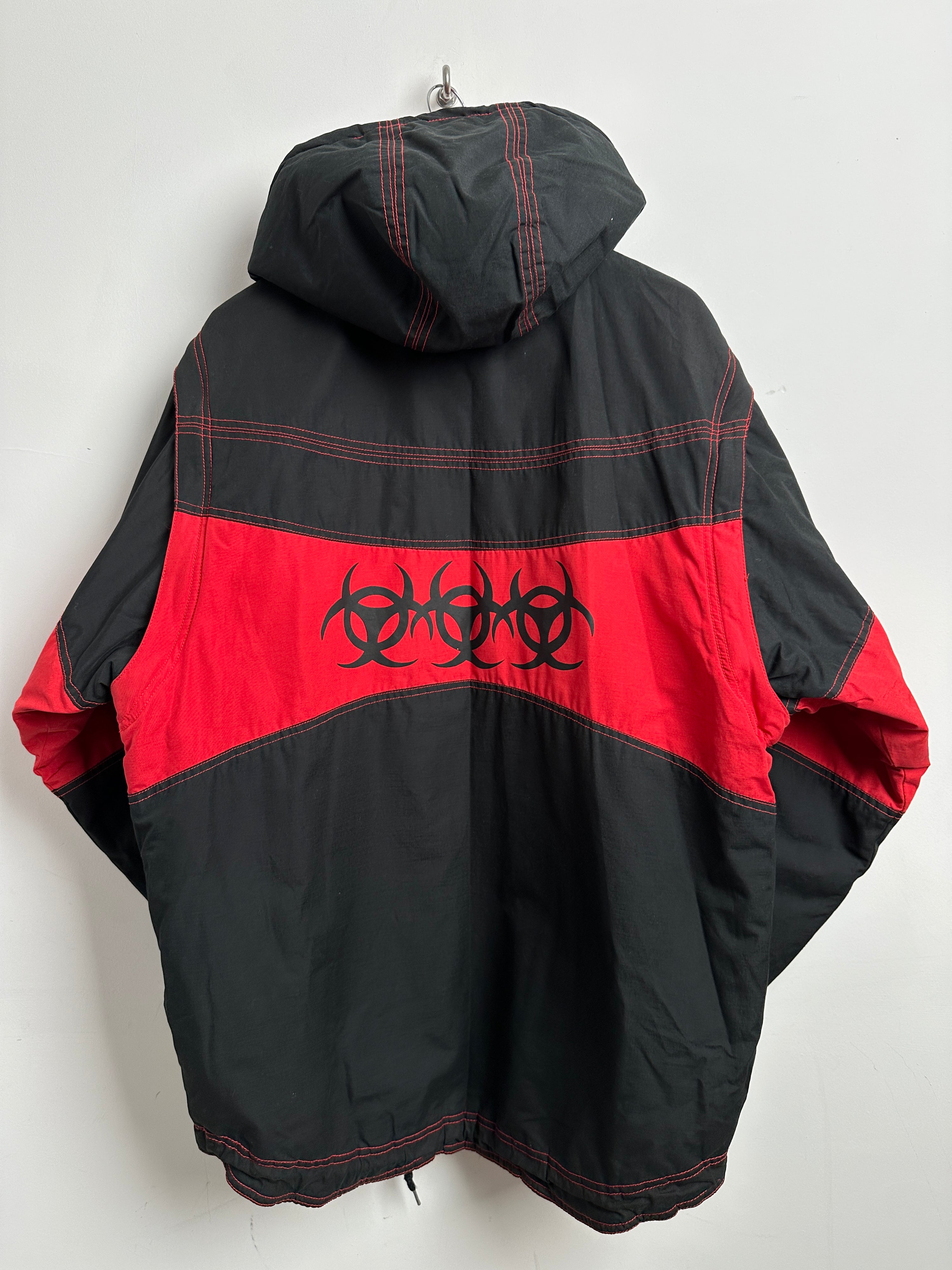 Sensation windbreaker jacket red and black