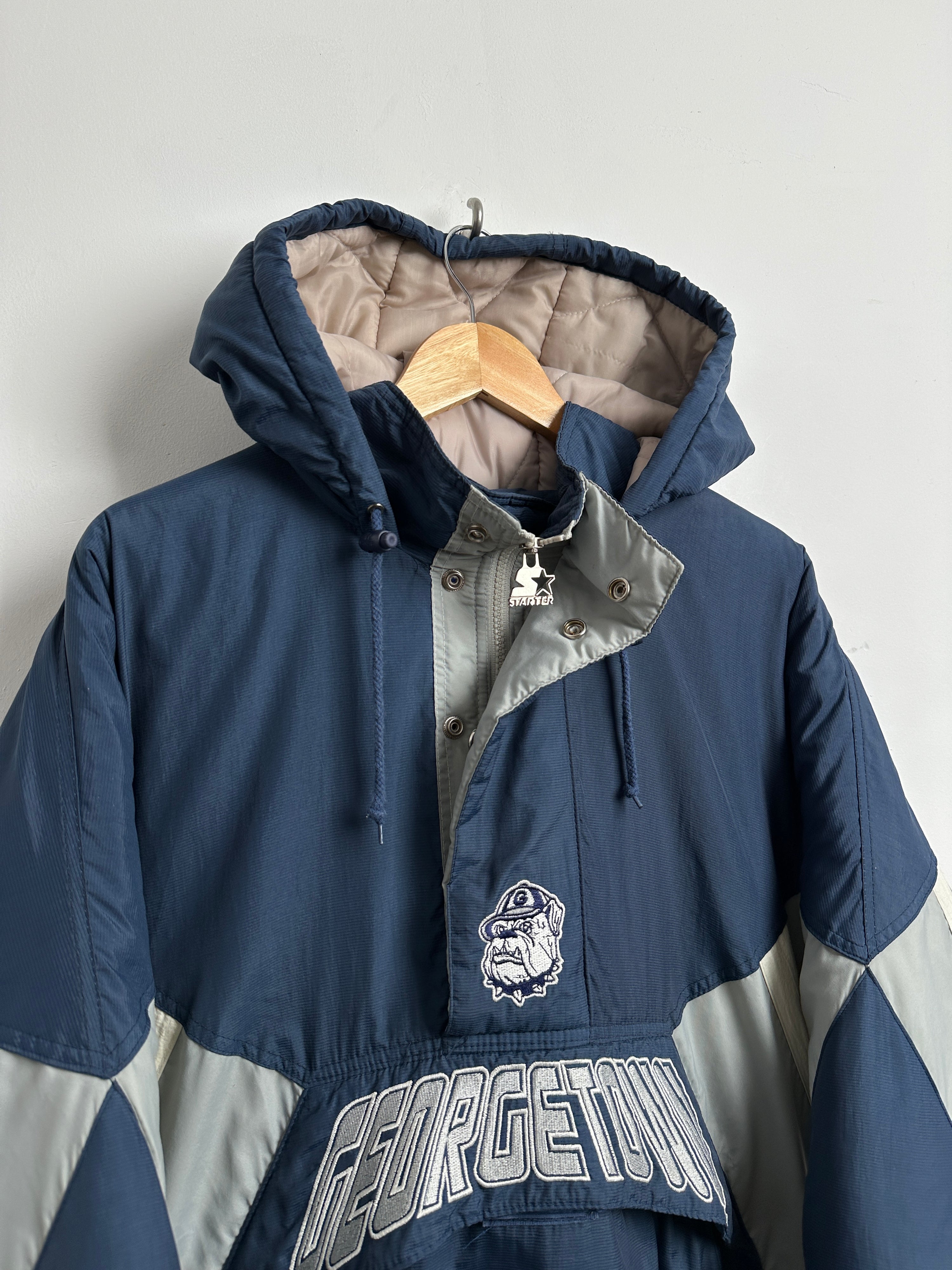 STARTER GEORGETOWN puffer jacket blue and silver