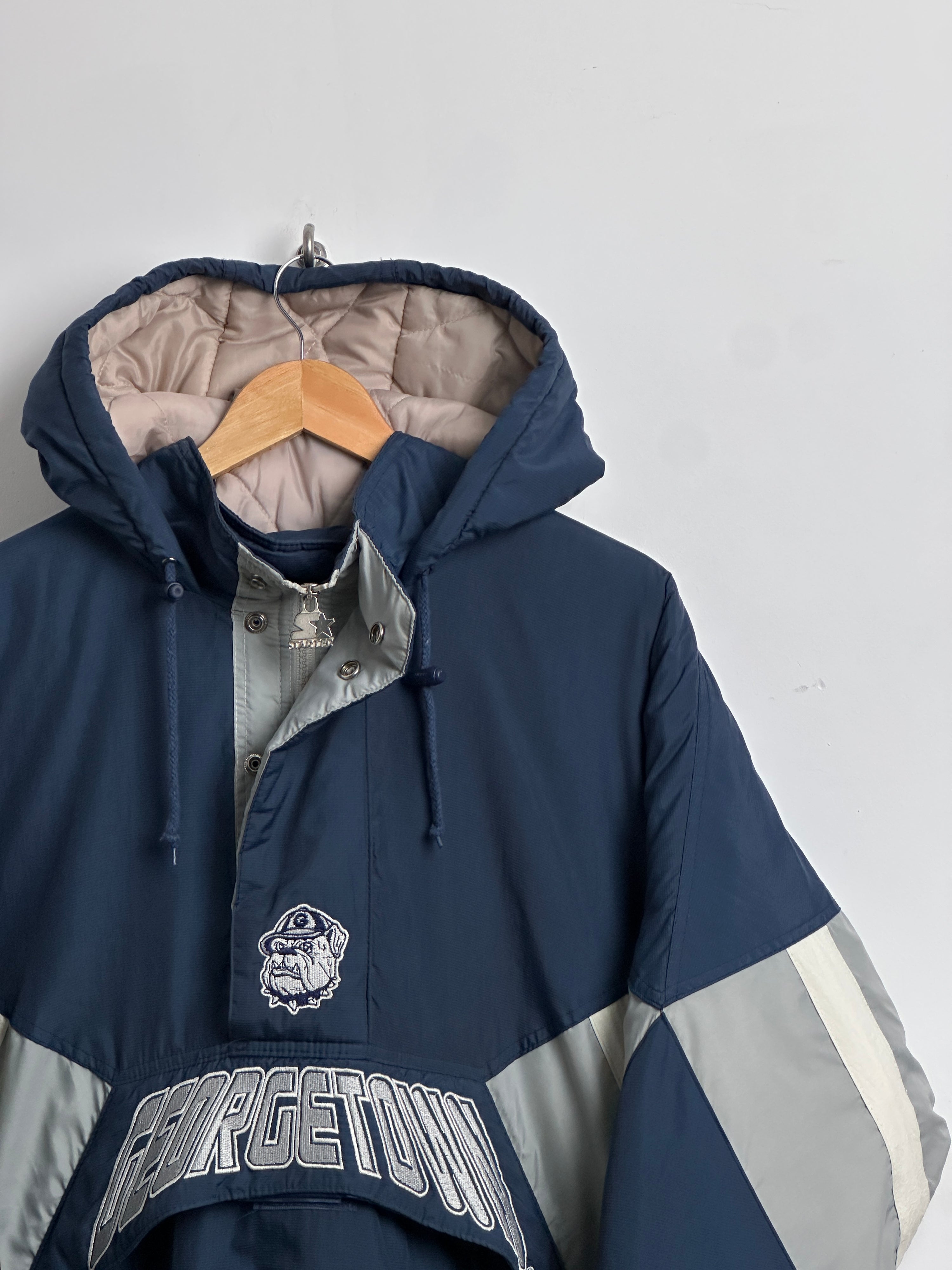 STARTER GEORGETOWN puffer jacket blue and silver