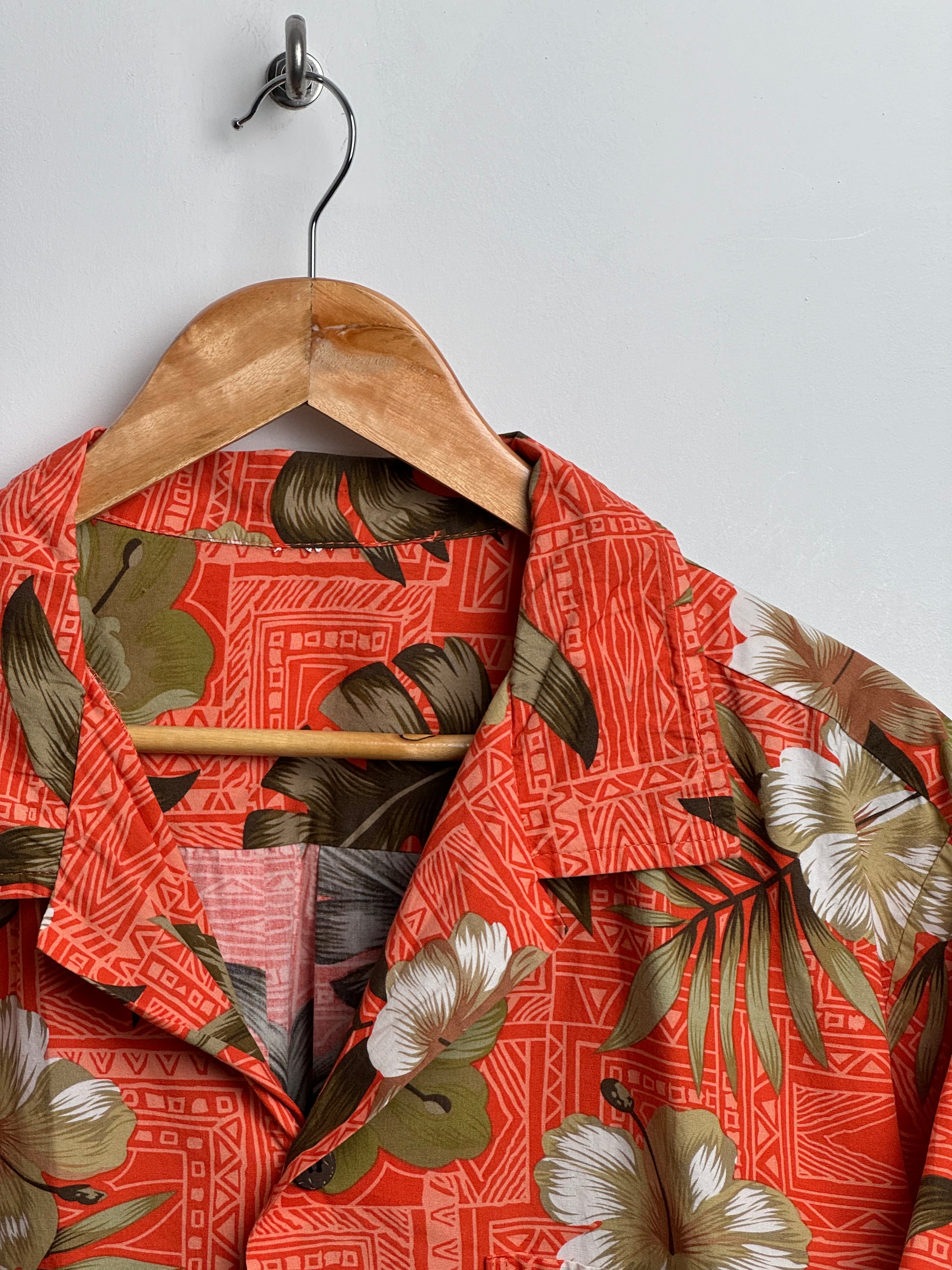 PALMWAVE vintage short sleeve Hawaiian shirt in orange