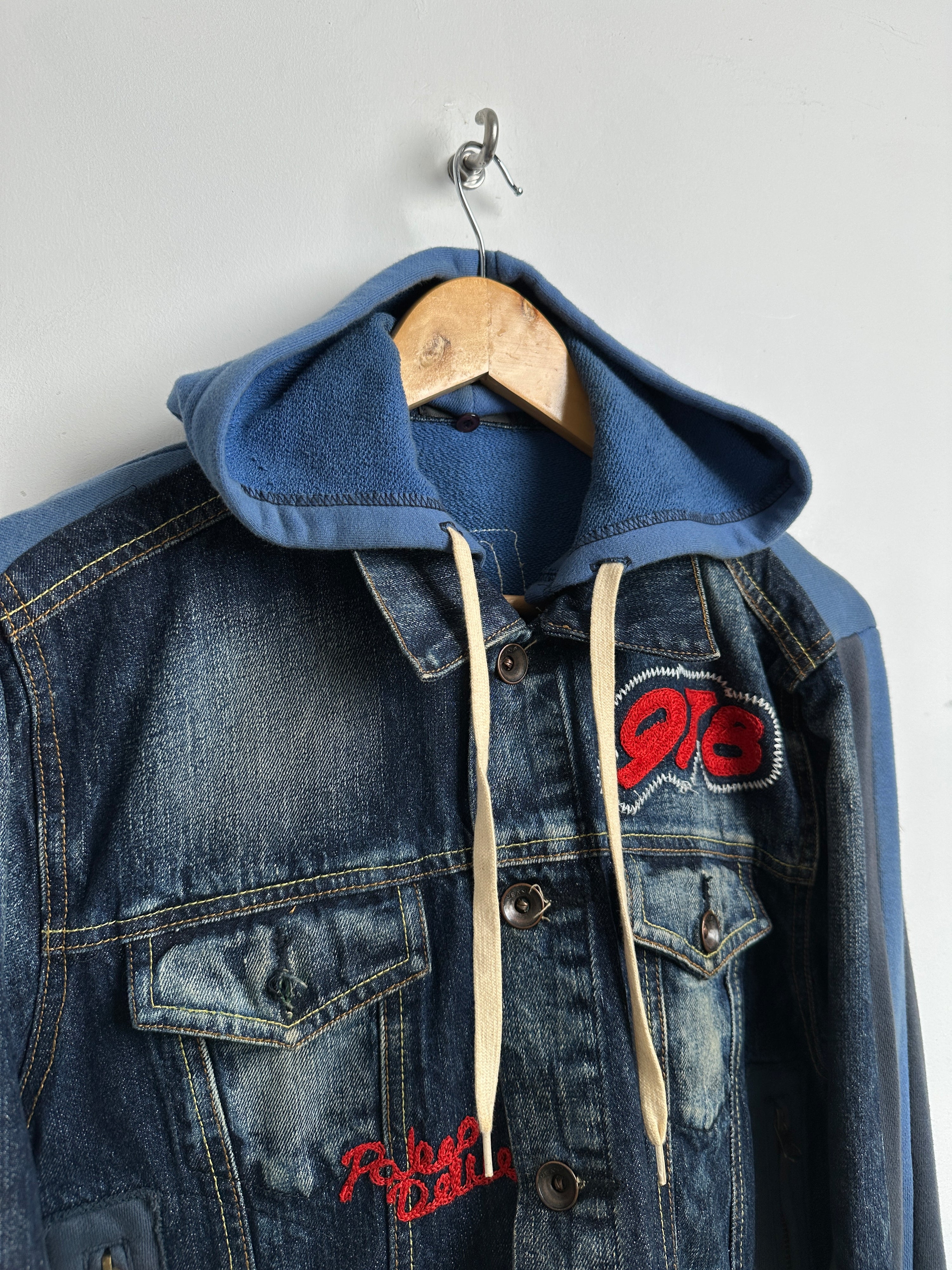 Rodeo Drive retro denim jacket with hood