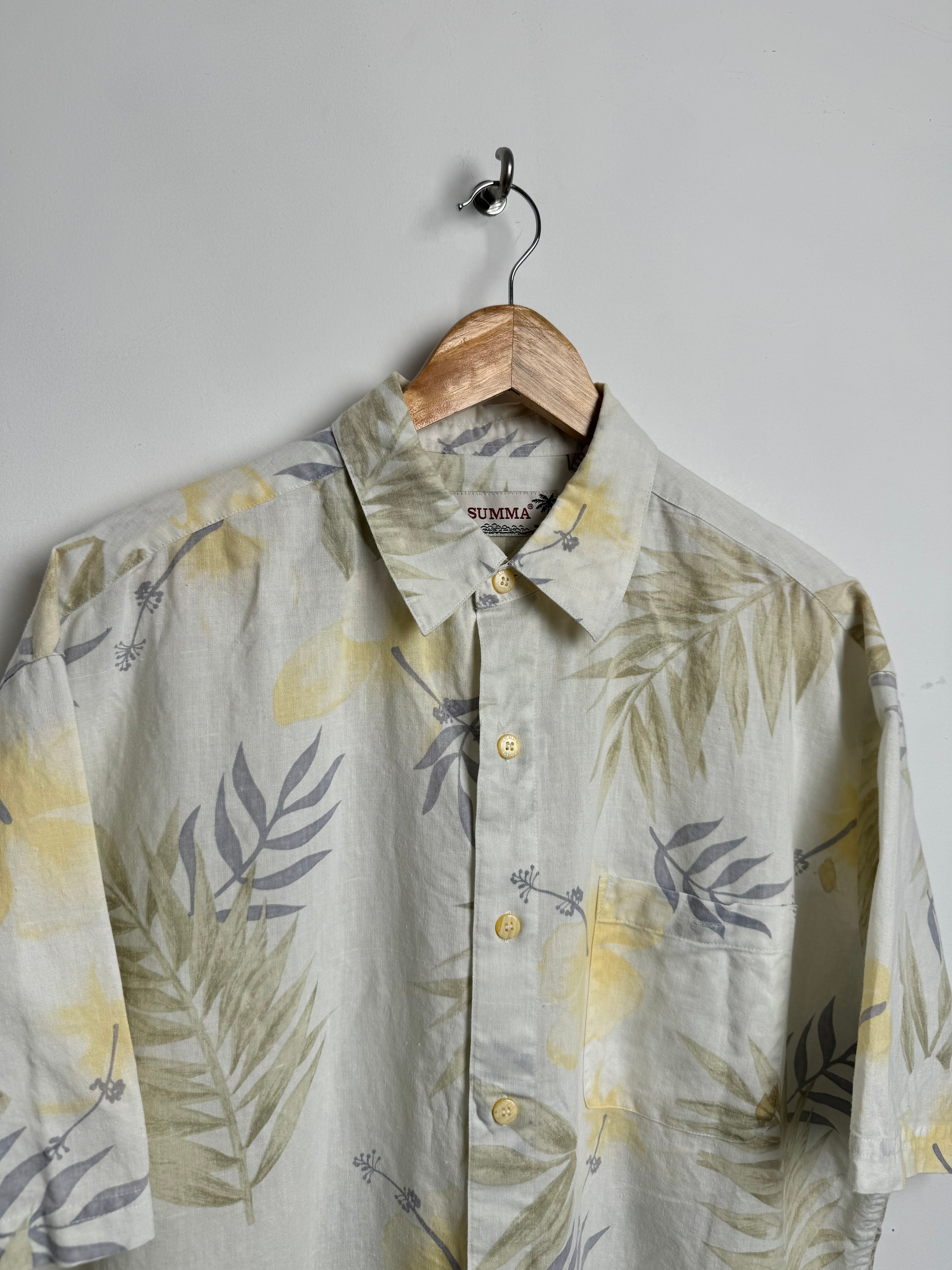 SUMMA vintage shirt in yellow with plant print