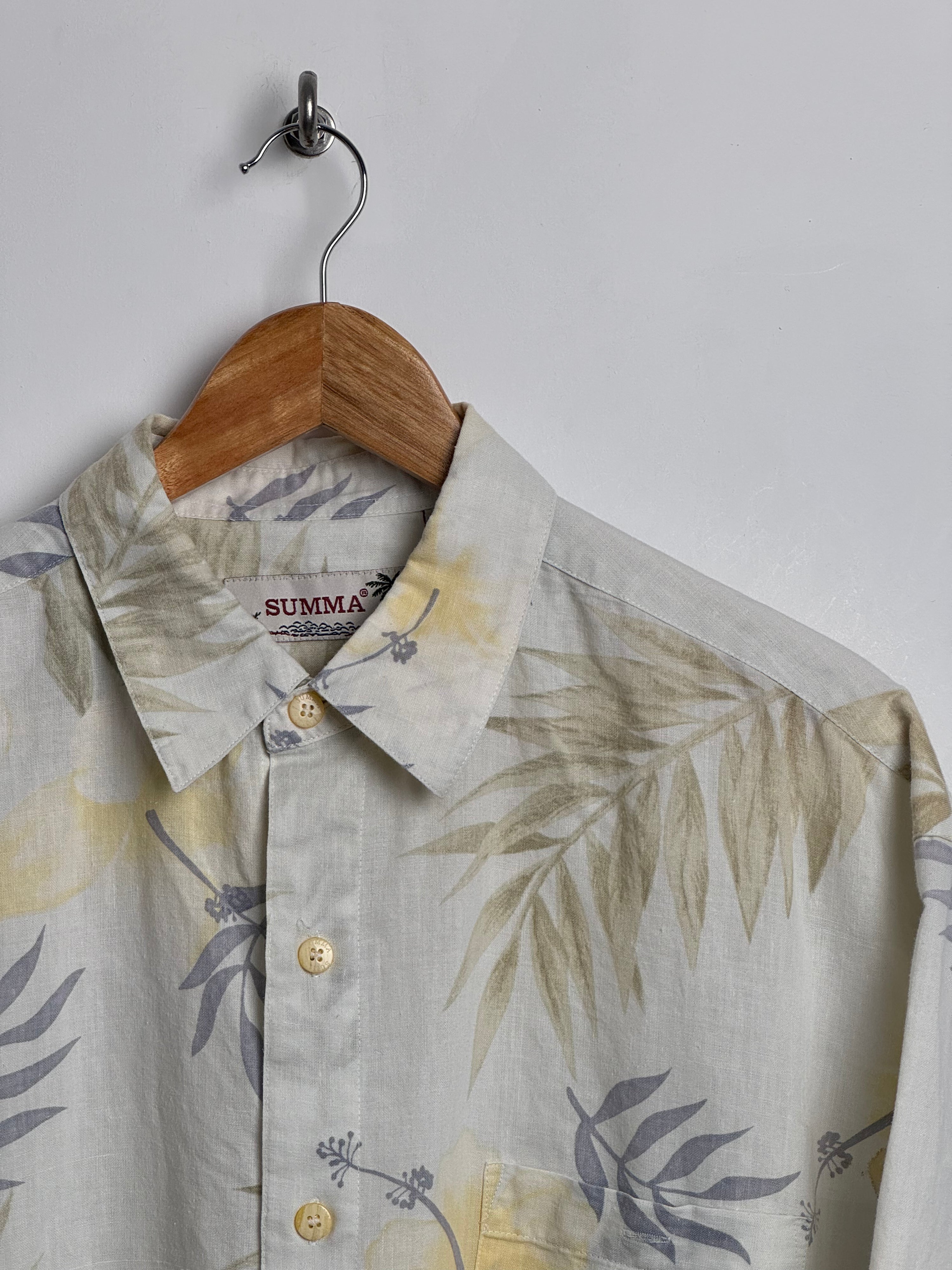 SUMMA vintage shirt in yellow with plant print